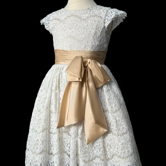 Brand New Kids 3 yo Flower Girl Dress with French Corded Lace